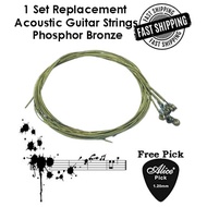 (FAST DELIVERY) 1 Set Phosphor Bronze  Quality Replacement  Acoustic/Kapok Guitar String Musical Instrument Accessories