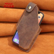 Men Leather Mobile Phone Waist Bag Construction Site Mobile Phone Small Waist Bag Hanging Bag Constr