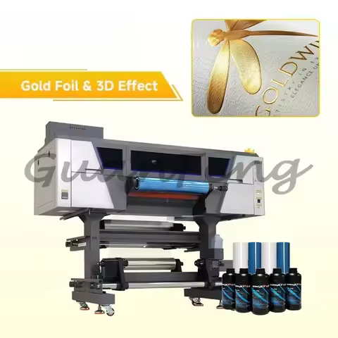 Uv Dtf 60cm All In One A3 Impresora Dtf Uv Printer Printing Laminating Roll And 17" 2-In-1 Dual Head