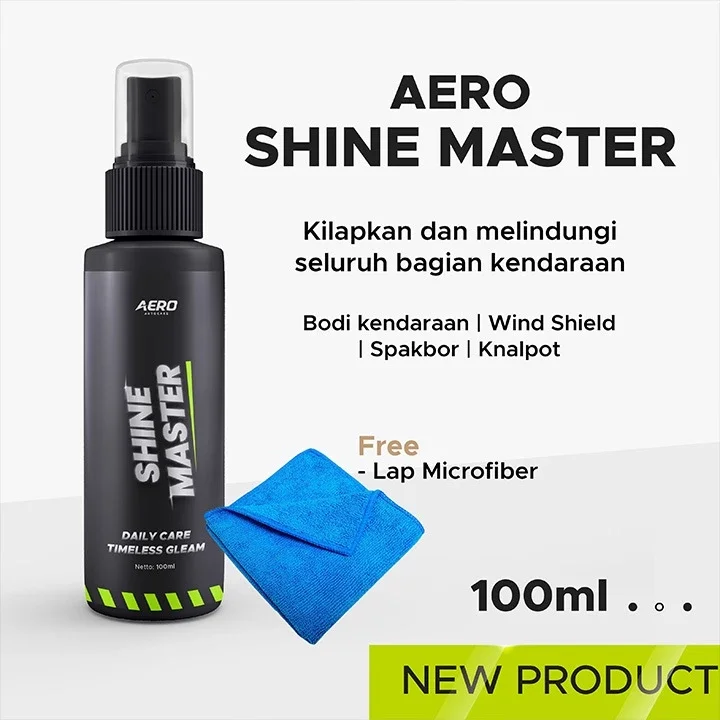 Terlaris!! Aero Shine Master Pengkilap Body Motor Doff / Mobil Doff / Matte / Glossy 100ml
