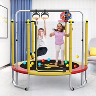 🏘️60inch Trampoline with Enclosure For Child Foldable Design, Indoor&amp;Outdoor Exercise, Jumping Bed for kids Children Toy