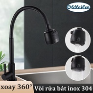 【Oldlaiben】304 stainless steel sink faucet sink faucet, Kitchen Sink Faucet with 2 Rotating Modes, 3