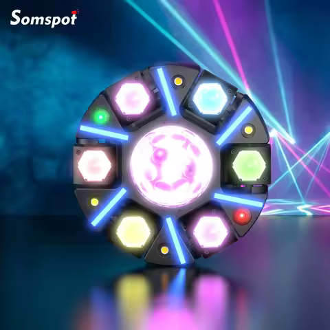 Somspot 6-Arm Magic Ball Effect Lights 150W Laser Lights 4in1 RGBW LED Moving Head Light Beam Stage 