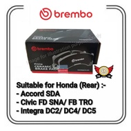 (100% GENUINE) Brembo Ceramic Brake Pads (Rear) for Honda Accord SDA, Civic FD SNA/ FB TRO, Integra 