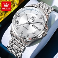 OLEVS 6702 Fashion Casual Calendar Mechanical Watch Steel Band All-Match Men's Watch (Free Exquisite