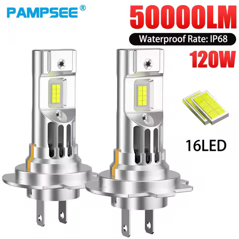 120W Turbo H7 LED CANBUS Lights 50000LM H4 H11 H9 9005 9006 HB3 HB4 Lamp 7035 CSP Wireless Car Headl