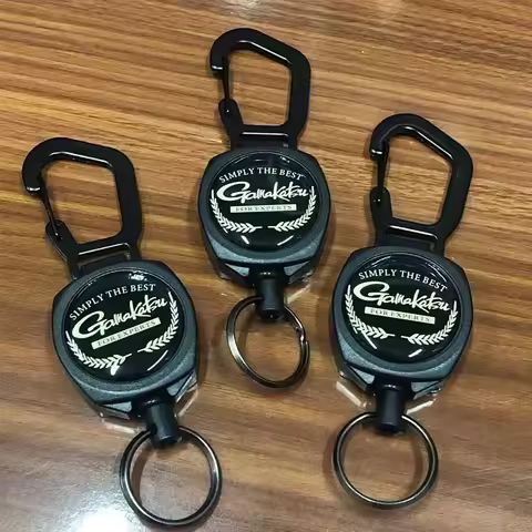 Gamakatsu Retractable Key Chain Reel Badge Holder Fly Fishing Zinger Retractor Quick Hanging Telesco