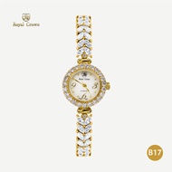 Royal Crown รุ่น 63804B นาฬิกาข้อมือผู้หญิงเล็กๆกันน้ำ ล้อมเพชร แบรนด์เนมแท้  - Vayo Jewelry