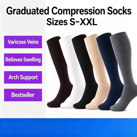 1 Pair Compression Socks 20-30mmHg Nursing Socks Running Sports Socks for Pregnancy Edema Diabetes F