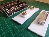 Name Tag papan nama PDH Polri TNI lebar ukuran 2,5 x 8 cm murah bisa satuan pengait bisa magnet atau
