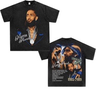 [ada stok] Nipsey Hussle American Hip Hop t-shirt lengan pendek rock bergaya daripada kapas tulen