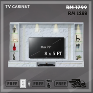 [N Design] 8X5ft Modern TV Cabinet /Wall Mounted Tv Cabinet / Hall Cabinet / Max 80" TV / Kabinet TV