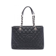【二手】香奈兒 Matelassé Grand Shopping Tote Bag GST A50995 黑色魚子醬紋小牛皮（粒面小牛皮）GST 鏈條手提包 女士