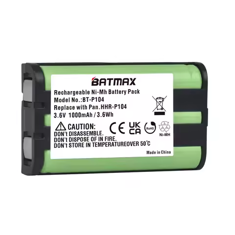 Batmax 3.6V 1000mAh Type 29 Phone Battery for Panasonic HHR-P104,HHR-P104A,KX-TGA520M,KX-FG6550,KX-F