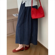 Crush Fashion High Waist Striped Skirt with Elastic Waist