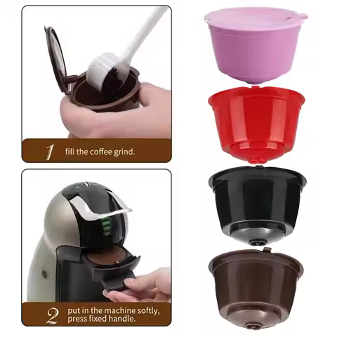 Universal Reusable Coffee Capsules for Dolce Gusto Models Mini Me Piccolo Genio Circolo Filter Holde