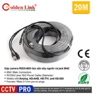 Cáp Camera RG59/U+2C GoldenLink 20mCÁP CAMERA ĐÚC SẴN DÂY NGUỒN VÀ JACK BNC RG59-M20