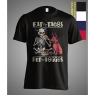 Eat Those Tacos Pet Those Doggos Funny Meme Skeleton Dog Devil Gift T-Shirt xs-3xl