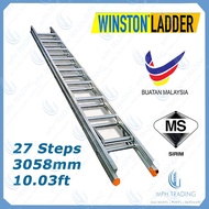 Original Winston Et10dr 27 Rungs 27 Steps Premium Aluminium Triple Pole Ladder with Sirim Certified