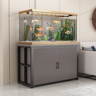 Aquarium Cabinet With Door Fish Tank Set Storage Iron Art Load Bearing Fish Tank Stand