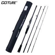 Goture Travel Fishing Rods with Case, 4 Piece Fishing Rod, Surf Casting/Spinning Rod,24/30T Carbon Fiber 6ft-8ft