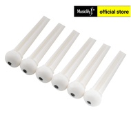 Musiclily Slotted Guitar Bridge Pins for Acoustic or Classical Guitar, Black White Ivory (6 Pieces)