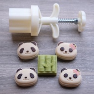 月餅模具 中秋月餅模具 25g 50g Panda Flower Pastry Mold Hand-Pressed Bamboo Leaf Mooncake Mold
