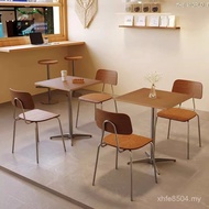 Baking Shop Dessert Cafe Milk Tea Shop Birch Ocean Board Retro Table Dining Table Chair Combination 