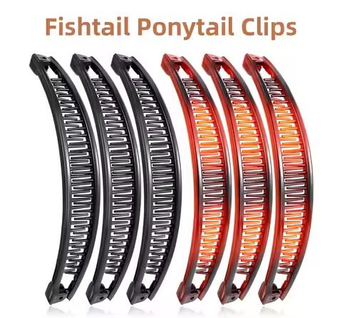 6 Pieces Hair Combs Banana Hair Clip Grip Comb Fishtail Ponytail Banana Clip Hair Clips for Women Ha