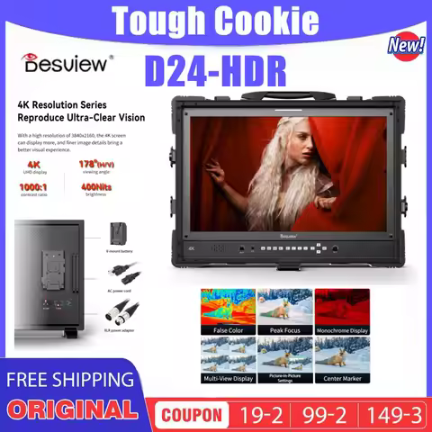 Bestview Desview D24-HDR 23.8" 400Nits 4K Director Broadcast Monitor with TPU Corner Protector Case 