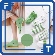 FT Women's Socks Green Leaf Motif Korean Fashion Women Sock Import KK005