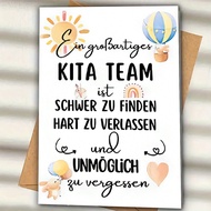 1pc Interesting German Back To School Greeting Card, With Sun And Hot Air Balloon Design, Suitable F