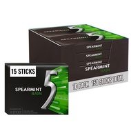 5 GUM Spearmint Rain sugar-free GUM, convenient pocket-sized package, box of 15 cloves (pack of 10 b