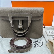 愛馬仕 HERMES HALZAN 25大象灰 銀扣 B刻 99新閒置品相