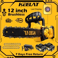 KEELAT 20V 12‘‘/10‘‘Mini Chainsaw Electric ​Portable Cordless Chain Saw Battery  Wood Cutter Saw KEC