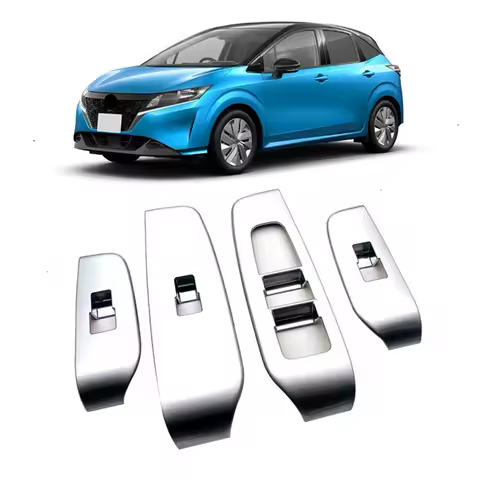 4PCS Car Window Lift Switch Button Panel Cover Sticker Trim Parts Accessories For Nissan Note E13 20