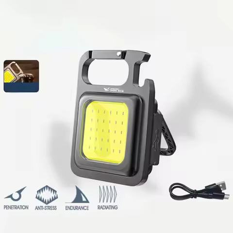 SMILING SHARK Flashlight Magnetic Clothe Clip Running Light USB Rechargeable Torch Camping Lantern w