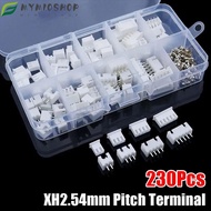 MIOSHOP 230Pcs Pin Connector, 2p 3p 4p 5pin Housing Kit 2.54mm Pitch Terminal,  Male And Female 4 Va