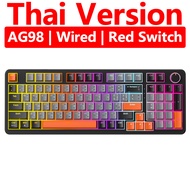 ZIFRIEND คีย์บอร์ดกล AG98 98คีย์คีย์บอร์ดแบบมีสายแสงไฟ RGB และไฟด้านข้างสำหรับเล่นเกมคีย์บอร์ดออฟฟิศ