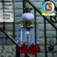 lampu gantung hias/lampu ruang tamu/lampu akrilik kristal/daun biru - merah