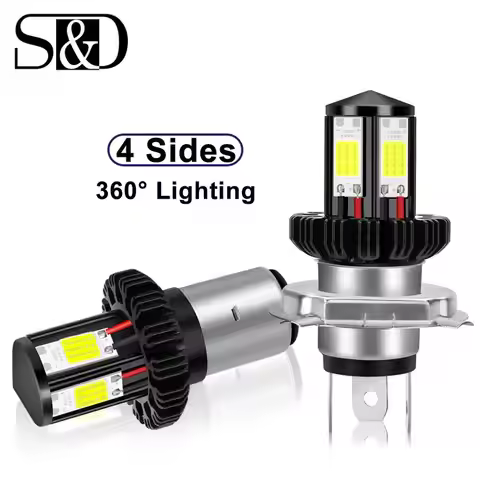 Motorcycle Headlight LED BA20D H6 H4 Bulbs Hi Lo beam Moto LED Motorbike Headlight Lamp 6000K White 