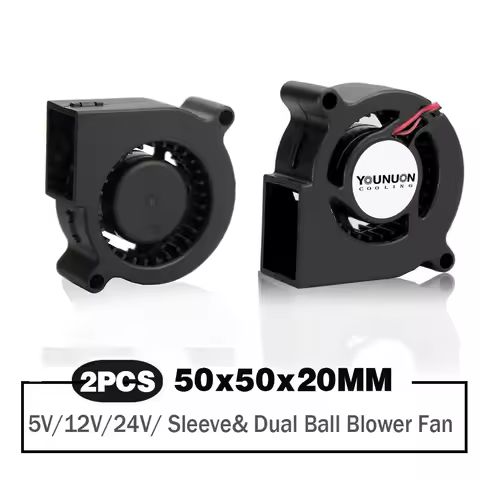 2 Pieces 50mm Blower Fan 5V 12V 24V 5020 Turbo Blower Fan 50x50x20mm Centrifugal Turbine Fan DC Brus