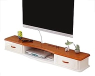 WANGPP Floating TV Stand/TV Stand, Wall Shelf Unit, Entertainment Center Cabinet Component, with 2 Drawers, for Audio/Video Console Cable Box Router