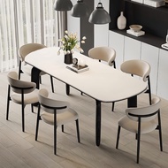 Sellers】solid han 【SG wood table Stone Plate and Chair Combination Modern Minimalist Table Dining Ro