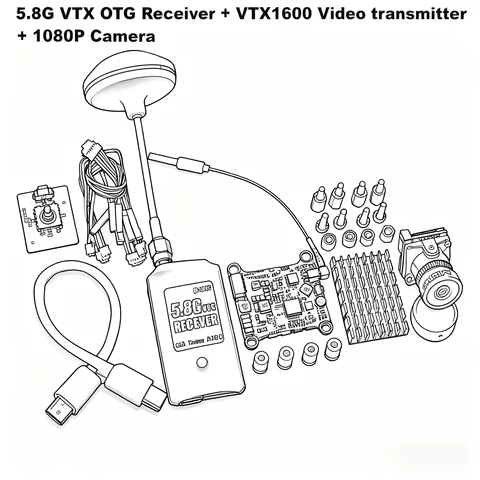 B-CUBE VTX OTG Receiver 5.8G 150CH Channel FPV VTX800 1000 1600 2500MW Video Transmitter Audio Andro