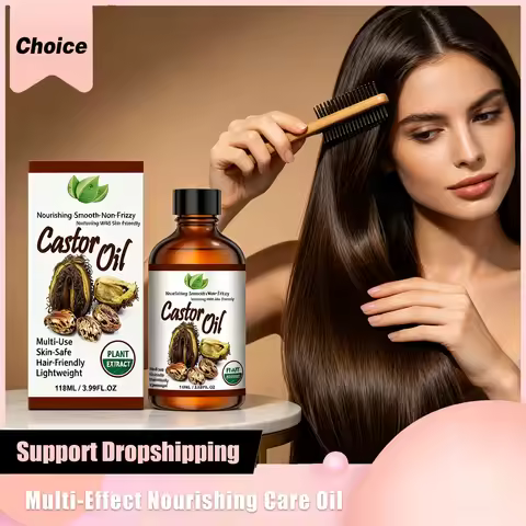 Organic Castor Oil Pure Natural Cold Pressed Castor Oil Deep Hydration Repair Skin Barrier Smooth Fr