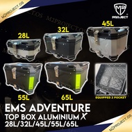 Motorcycle storage box EMS Adventure Top Box Aluminium X 2832455565L - by m2project.os