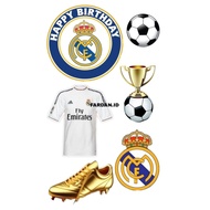 [REAL MADRID]REAL MADRID NAME CUSTOM TOPPER REAL MADRID THEME BIRTHDAY CAKE TOPPER REAL MADRID CAKE 