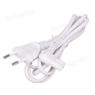 White EU Euporean 2 Prong Plug to IEC320 C7 Figure 8 Angle Adapter Power Extension Cable Cord for Sa