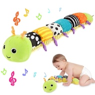 fyjhBaby Rattle Toys Musical Caterpillar Worm Soft Infant Plush Educational Interactive Sensory Toy for Toddler Babies Newborn Gifts